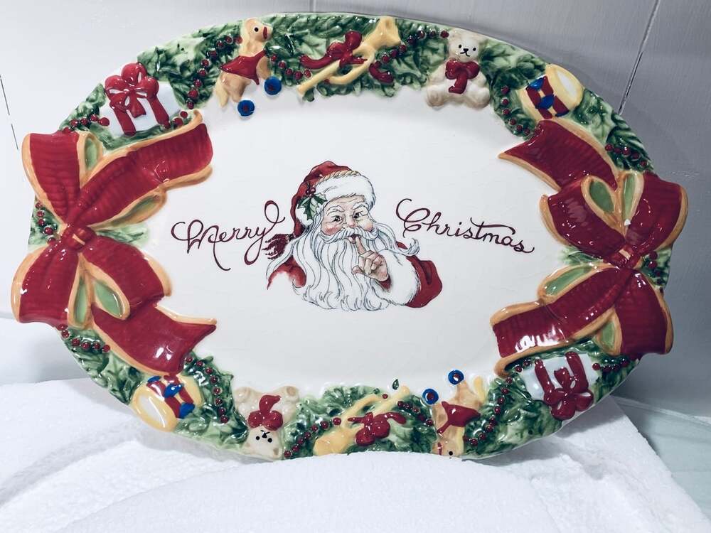 Fitz And Floyd Christmas Santa Serving Tray
